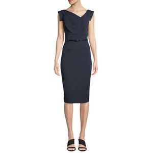 NWT Black Halo Jackie O Sheath Dress in Navy Sz 8